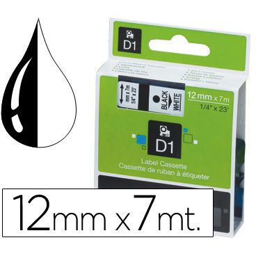 Cinta DYMO D1 45013 NEGRO-BLANCO 12mm x 7m Ref.S0720530