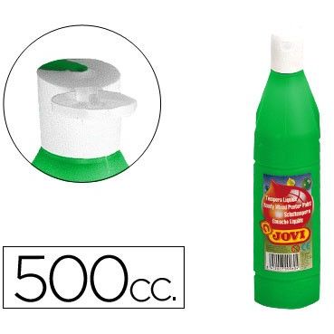 Tempera liquida verde medio Jovi. Botella 500ml